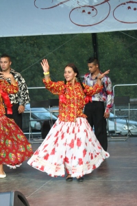 Beautiful dancers at the Romani festival at Cerveny Kamen